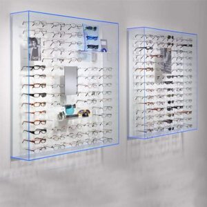 Custom Size Acrylic Wall Mounted Display For Shoe Wallet Eyeglasses Eyewear