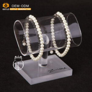 Cylinder T type Clear Acrylic Jewelry Showcase Display For Bracelet