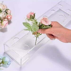 Transparent acrylic flower box Home rectangular hydroponic flower box storage rack with 12 holes
