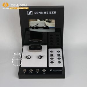 Luxury Wholesale Black Acrylic Blue Tooth Earphone Display Stand For Table Top
