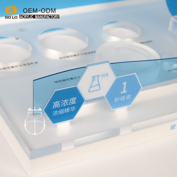 L shape Customized Luxury Pretty Counter Top Acrylic Cosmetic Display Stand - Image 4
