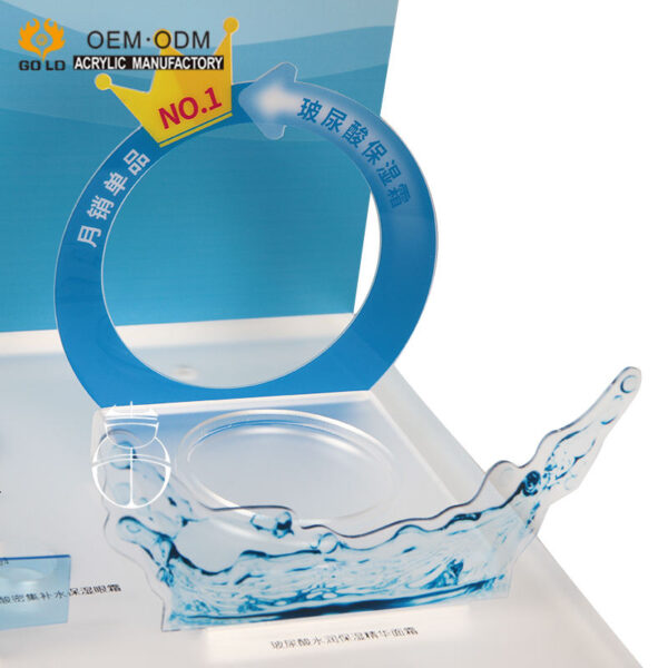 L shape Customized Luxury Pretty Counter Top Acrylic Cosmetic Display Stand - Image 3