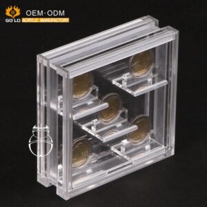 Square Clear Acrylic Money Holder Acrylic Frame Currency Dollar Display Cases