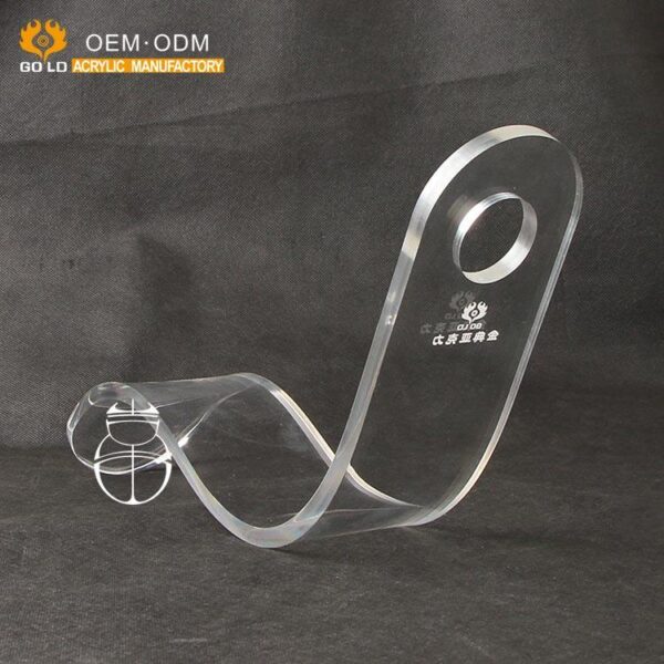 Wholesale Wave Shaped Transparent Wine Acrylic Wall Glasses Display Wine Bottles Exhibition Stand - Image 3