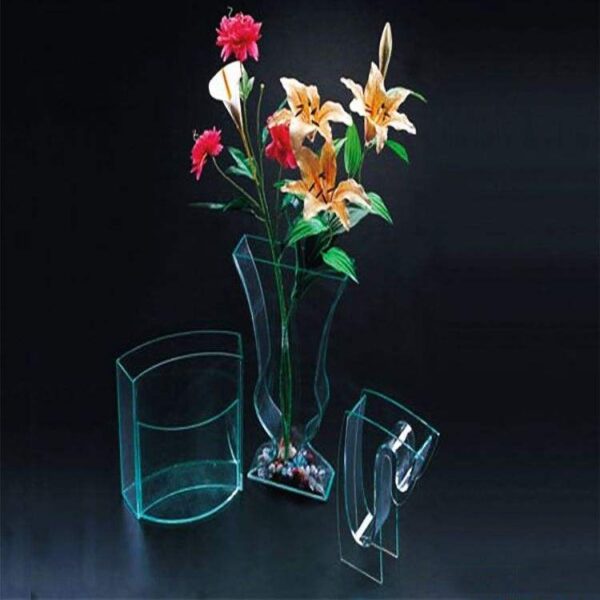 Custom Made Rectangle Manufacture Acrylic Vase With Photo Frame Plastic Cemetery Vase