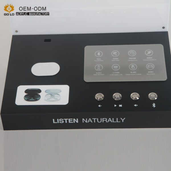 Acrylic headphone display stand with adjustable volume Factory customized electronic product headphone display stand display stand - Image 4