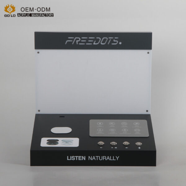 Acrylic headphone display stand with adjustable volume Factory customized electronic product headphone display stand display stand